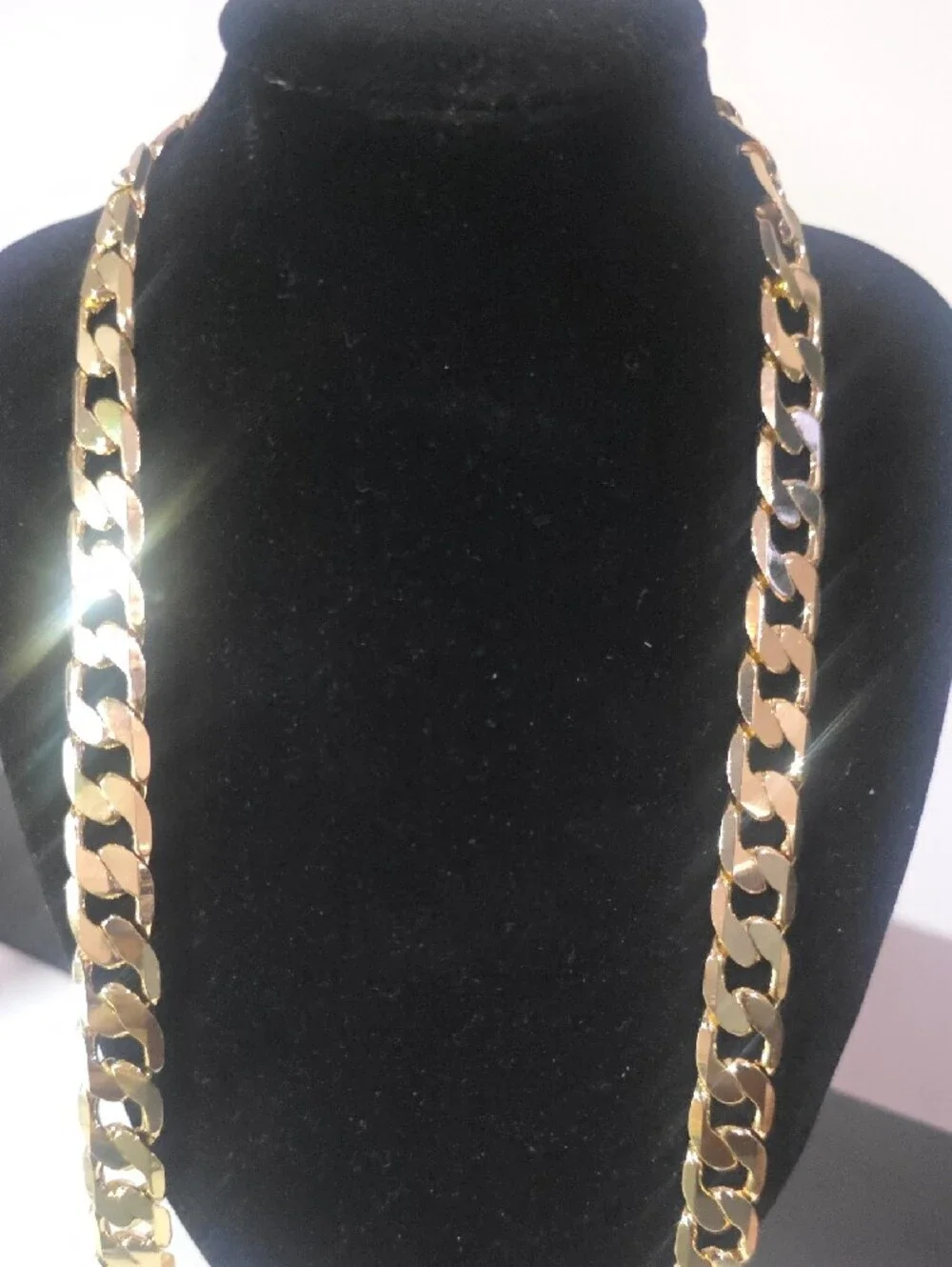 New 26inch 18K Gold Filled Cuban Link Chain Necklace